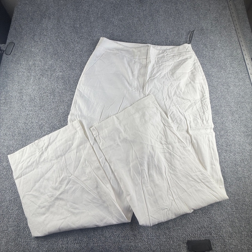 The Limited White Wide Leg Trousers Pants Size 16 NWT 183P038 Summer Workwear